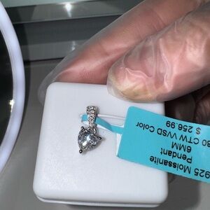 Elegant 925 Silver Moissanite Heart Pendant